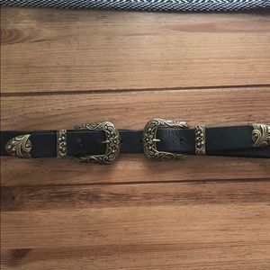 love strength double buckle belt